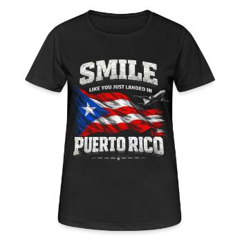 Je viens d’arriver à Porto Rico Boricua - T-shirt respirant Femme - noir - Devant - AI Model Female 172 light (172cm)