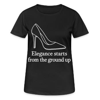 High Heel Line Art – Elegance Fashion Quote - Women's Breathable T-Shirt - black - Front - AI Model Female 172 light (172cm)