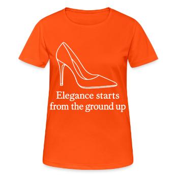 Art de la ligne de talons hauts – Citation de mode Élégance - T-shirt respirant Femme - orange néon - Devant - AI Model Female 172 dark (172cm)