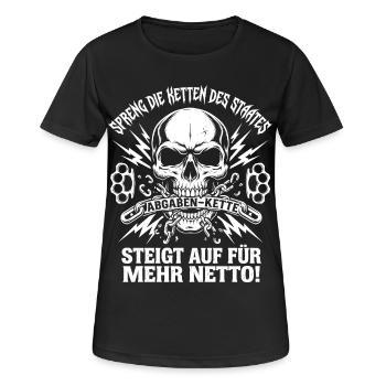Spreng Die Ketten, Abgaben Kette - Frauen T-Shirt atmungsaktiv - Schwarz - Vorne - AI Model Female 172 light (172cm)