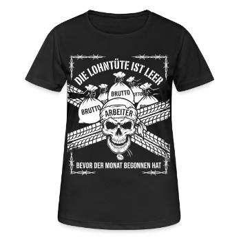 Die Lohntüte Ist Leer Bevor Der Monat Begonnen hat - Frauen T-Shirt atmungsaktiv - Schwarz - Vorne - AI Model Female 172 light (172cm)