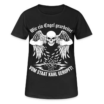 Wie Ein Engel Gearbeitet Vom Staat Kahl Gerupft - Frauen T-Shirt atmungsaktiv - Schwarz - Vorne - AI Model Female 172 light (172cm)