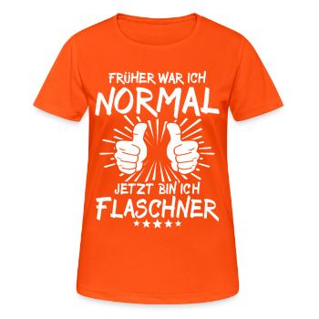 Plombier - T-shirt respirant Femme - orange néon - Devant - AI Model Female 172 dark (172cm)