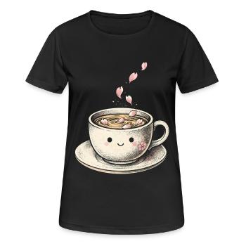 Fleurs de cerisier Sakura Fleurs de cerisier - T-shirt respirant Femme - noir - Devant - AI Model Female 172 light (172cm)