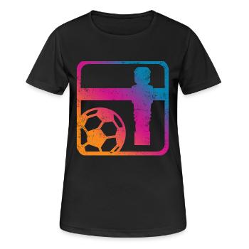 Tischfußball - Frauen T-Shirt atmungsaktiv - Schwarz - Vorne - AI Model Female 172 light (172cm)