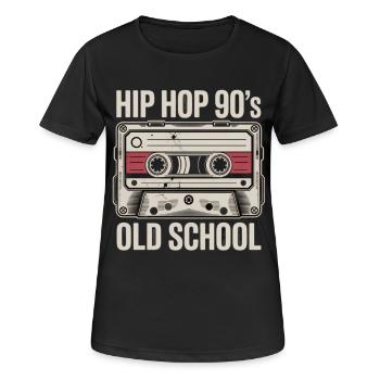 Hip Hop 90s Old School Kassette - Frauen T-Shirt atmungsaktiv - Schwarz - Vorne - AI Model Female 172 light (172cm)