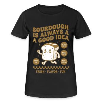 Ère de démarrage du pain au levain - T-shirt respirant Femme - noir - Devant - AI Model Female 172 light (172cm)