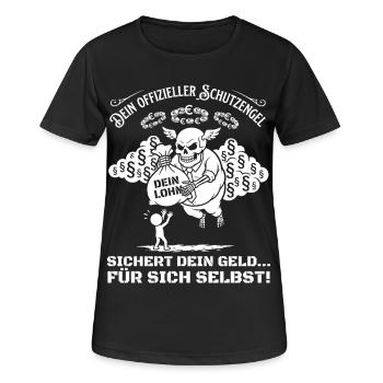 Dein Offizieller Schutzengel Sichert Dein Geld - Frauen T-Shirt atmungsaktiv - Schwarz - Vorne - AI Model Female 172 light (172cm)