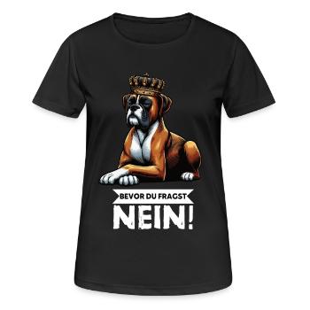 Avant que vous ne demandiez, sans boxer Boxer Boxer Boxer Boxer Dog - T-shirt respirant Femme - noir - Devant - AI Model Female 172 light (172cm)