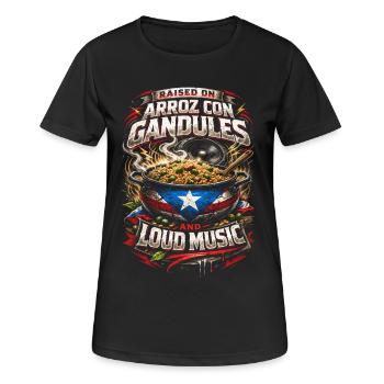Porto Rico Boricua Arroz Con Gandules - T-shirt respirant Femme - noir - Devant - AI Model Female 172 light (172cm)