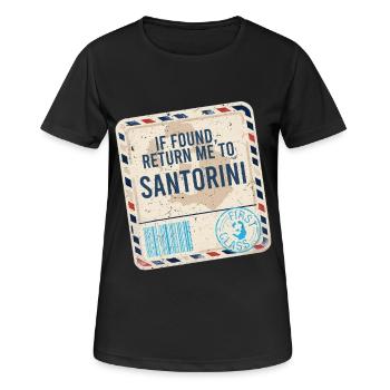 If Found Return To Santorini - Frauen T-Shirt atmungsaktiv - Schwarz - Vorne - AI Model Female 172 light (172cm)