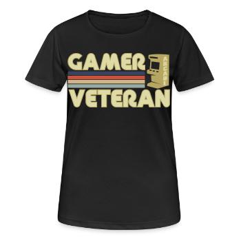 Gamer veteran - T-shirt respirant Femme - noir - Devant - AI Model Female 172 light (172cm)