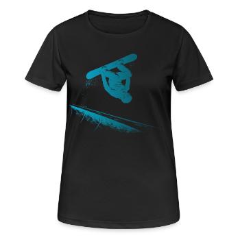 Slopestyle Salto Freestyle Sports d’hiver - T-shirt respirant Femme - noir - Devant - AI Model Female 172 light (172cm)