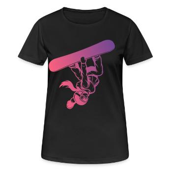Slopestyle Salto Freestyle Sports d’hiver - T-shirt respirant Femme - noir - Devant - AI Model Female 172 light (172cm)