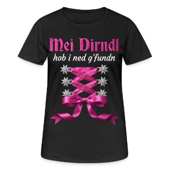 Trachtenshirt Damen Trachten T-shirt Dirndl Tenue - T-shirt respirant Femme - noir - Devant - AI Model Female 172 light (172cm)