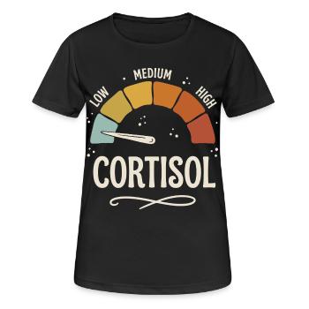 Mème sur un faible taux de cortisol - T-shirt respirant Femme - noir - Devant - AI Model Female 172 light (172cm)