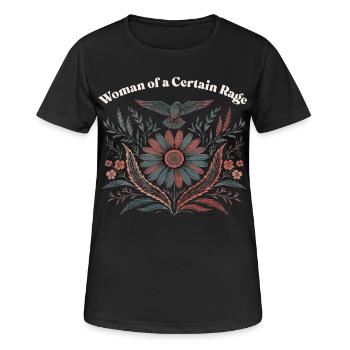 Femme d’une certaine rage Parole sarcastique Femme - T-shirt respirant Femme - noir - Devant - AI Model Female 172 light (172cm)