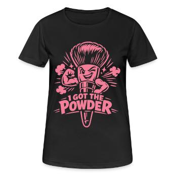 I got the Powder | Powder Brush Makeup Heroine - Women's Breathable T-Shirt - black - Front - AI Model Female 172 light (172cm)