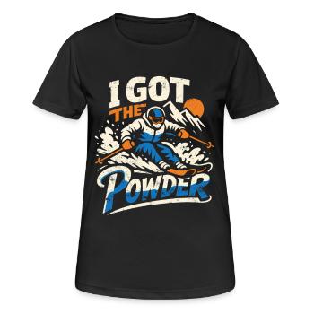 Power Ski | I Got The Powder | Powder snow - Women's Breathable T-Shirt - black - Front - AI Model Female 172 light (172cm)