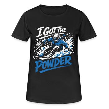 Power Ski | I Got The Powder | Powder snow - Women's Breathable T-Shirt - black - Front - AI Model Female 172 light (172cm)