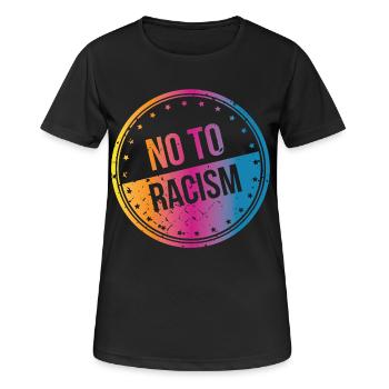 Non au racisme - T-shirt respirant Femme - noir - Devant - AI Model Female 172 light (172cm)