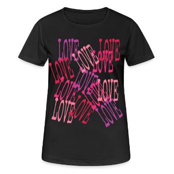 Love Cascading Romantic Lettering - Women's Breathable T-Shirt - black - Front - AI Model Female 172 light (172cm)