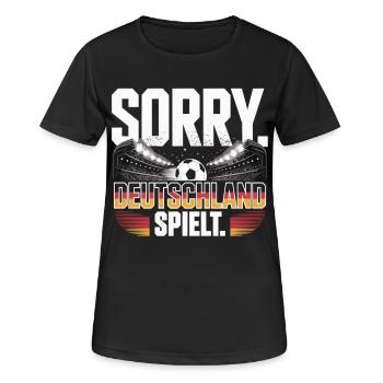 Sorry Deutschland Spielt Fußball Fan - Frauen T-Shirt atmungsaktiv - Schwarz - Vorne - AI Model Female 172 light (172cm)
