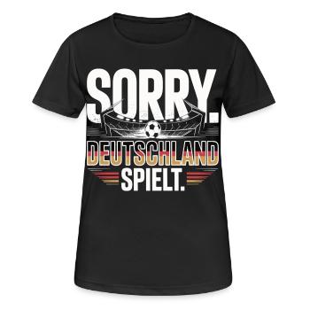 Sorry Deutschland Spielt Fußball Fan - Frauen T-Shirt atmungsaktiv - Schwarz - Vorne - AI Model Female 172 light (172cm)