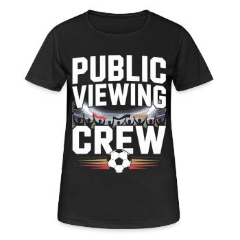 Public Viewing Crew Fußball Fan - Frauen T-Shirt atmungsaktiv - Schwarz - Vorne - AI Model Female 172 light (172cm)