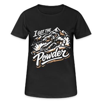 Power Ski | I Got The Powder | Powder snow - Women's Breathable T-Shirt - black - Front - AI Model Female 172 light (172cm)