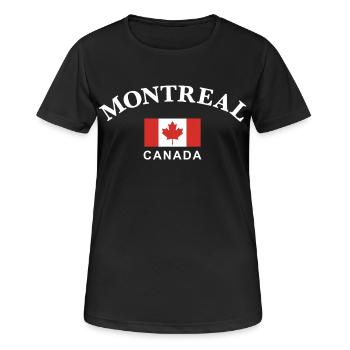 Montréal, Canada - T-shirt respirant Femme - noir - Devant - AI Model Female 172 light (172cm)