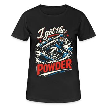 Snowboard | I Got The Powder | Powder snow - Women's Breathable T-Shirt - black - Front - AI Model Female 172 light (172cm)
