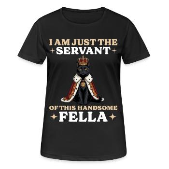 Roi Chat Noir Propriétaire de Chat Serviteur - T-shirt respirant Femme - noir - Devant - AI Model Female 172 light (172cm)