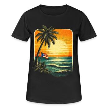 Puerto Rico Boricua - Frauen T-Shirt atmungsaktiv - Schwarz - Vorne - AI Model Female 172 light (172cm)