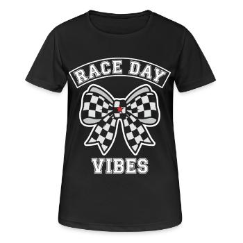 Race Day Vibes Plaid Bow - Women's Breathable T-Shirt - black - Front - AI Model Female 172 light (172cm)