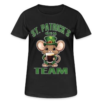 Bière de souris de Saint-Patrick, fête irlandaise - T-shirt respirant Femme - noir - Devant - AI Model Female 172 light (172cm)