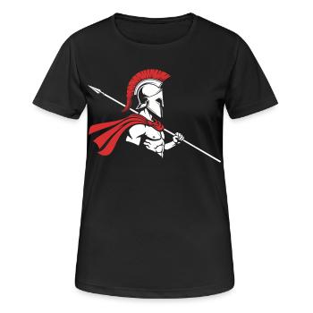 Spartan Profile Spear Logo Mascot Warrior - Women's Breathable T-Shirt - black - Front - AI Model Female 172 light (172cm)