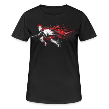 Spartan Speed Shards Maskottchen Spartan Dash - Frauen T-Shirt atmungsaktiv - Schwarz - Vorne - AI Model Female 172 light (172cm)