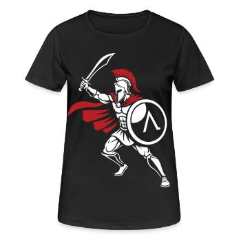 Spartan Warrior Sword Mascot Spartan Strike - Women's Breathable T-Shirt - black - Front - AI Model Female 172 light (172cm)