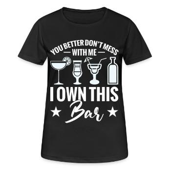 Barmaid Bar passionné Barman Propriétaire de bar Pub - T-shirt respirant Femme - noir - Devant - AI Model Female 172 light (172cm)