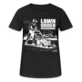 PROFESSIONNEL DE L’ORDRE DE PELOUSE Professionnel de l’entretien de pelouse de jardin - T-shirt respirant Femme - noir - Devant - AI Model Female 172 light (172cm)