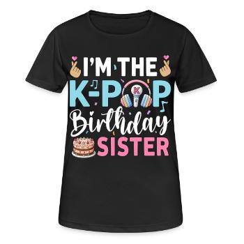 Je suis la sœur d’anniversaire de la K-Pop - T-shirt respirant Femme - noir - Devant - AI Model Female 172 light (172cm)