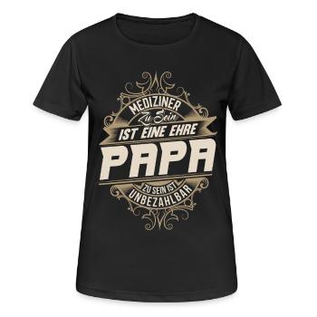 Mediziner Papa - Frauen T-Shirt atmungsaktiv - Schwarz - Vorne - AI Model Female 172 light (172cm)