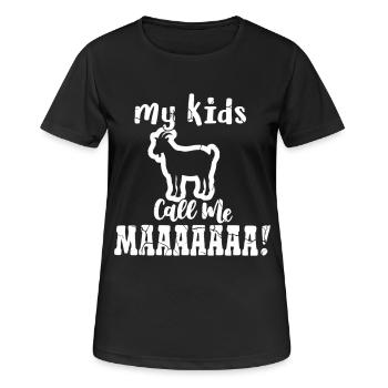 Funny Goat Mom - Frauen T-Shirt atmungsaktiv - Schwarz - Vorne - AI Model Female 172 light (172cm)