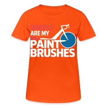 Acrobaties professionnelles à vélo et arts de la performance - T-shirt respirant Femme - orange néon - Devant - AI Model Female 172 dark (172cm)