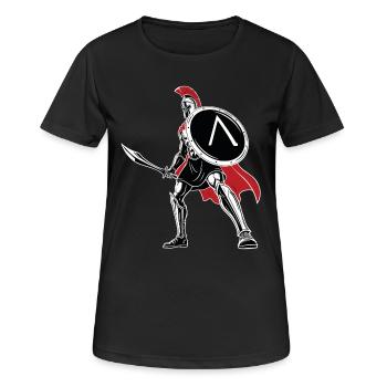 Spartan Sword Shield Mascot Spartan Legend - Women's Breathable T-Shirt - black - Front - AI Model Female 172 light (172cm)