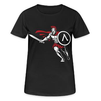 Spartan Attack Sword Shield Spartan Mascot - Women's Breathable T-Shirt - black - Front - AI Model Female 172 light (172cm)