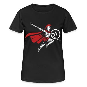 Spartan Spear Jump Mascot Spartan Strike - Women's Breathable T-Shirt - black - Front - AI Model Female 172 light (172cm)