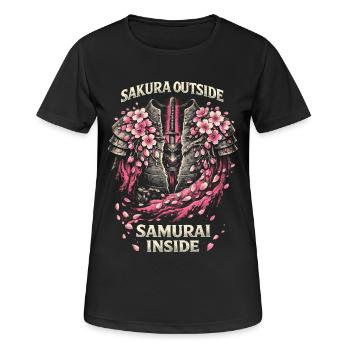 Fleurs de cerisier Sakura Fleurs de cerisier - T-shirt respirant Femme - noir - Devant - AI Model Female 172 light (172cm)
