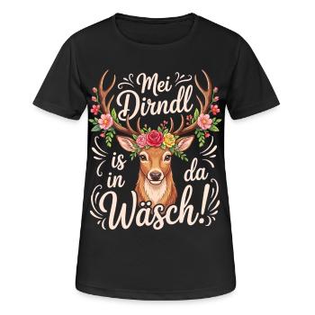 Trachtenshirt Damen Trachten T-Shirt Dirndl Ersatz - Women's Breathable T-Shirt - black - Front - AI Model Female 172 light (172cm)